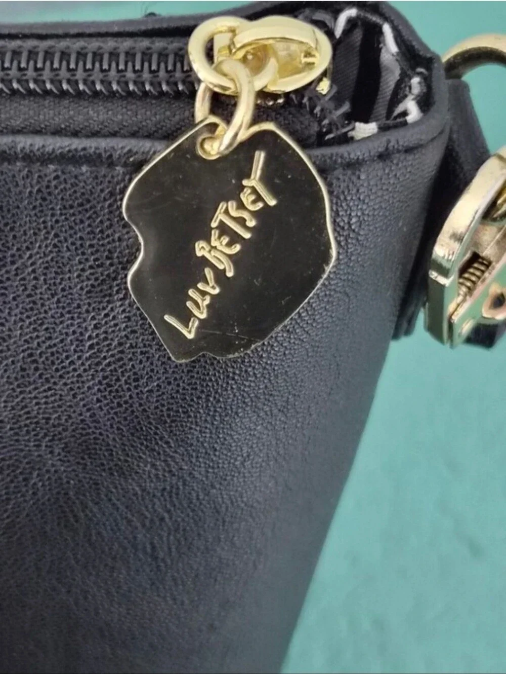 Luv Betsey Betsey Johnson Black White Striped Heart Quilted Satchel Crossbody